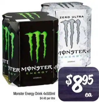 Farmer Jack's Monster Energy Drink 4x500ml offer