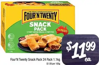 Farmer Jack's Four'N Twenty Snack Pack 24 Pack 1.1kg offer
