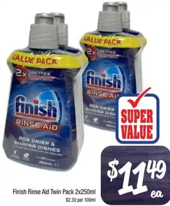 Farmer Jack's Finish Rinse Aid Twin Pack 2x250ml offer