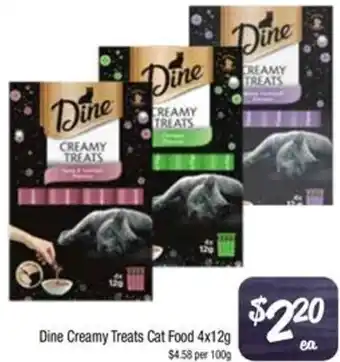 Farmer Jack's Dine Creamy Treats Cat Food 4x12g offer