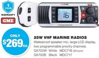 Road Tech Marine 25W VHF MARINE RADIOS offer