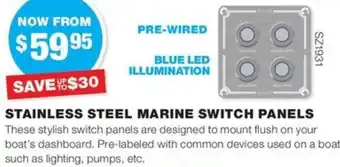 Road Tech Marine STAINLESS STEEL MARINE SWITCH PANELS offer