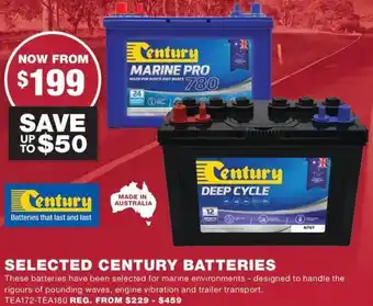 SELECTED CENTURY BATTERIES