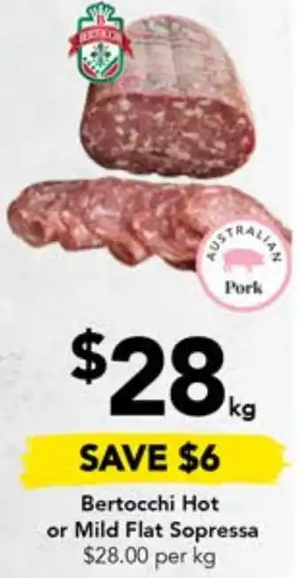 Drakes Bertocchi Hot or Mild Flat Sopressa offer