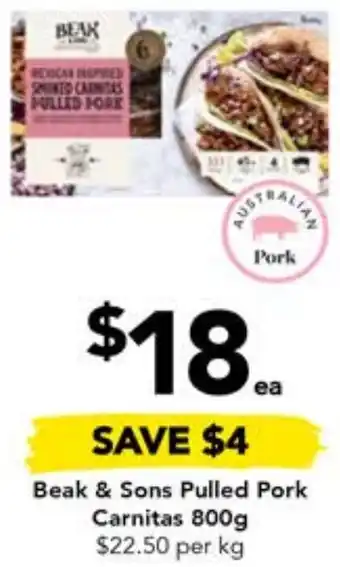 Drakes Beak & Sons Pulled Pork Carnitas 800g offer