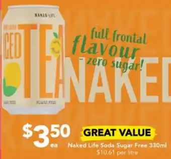 Drakes Naked Life Soda Sugar Free 330ml offer