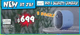 JB Hi-Fi Pro 4 Wireless 2K HDR Security Camera (2-Pack) offer