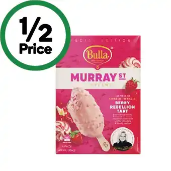 Woolworths Bulla Murray St Ice Cream Sticks 400ml Pk 4 – From the Freezer offer
