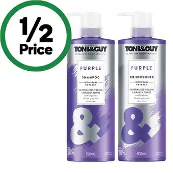 Woolworths Toni & Guy Shampoo or Conditioner 600ml offer