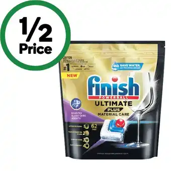 Woolworths Finish Ultimate Plus Material Care Dishwasher Tablets Pk 62 offer