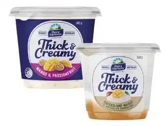 Coles Dairy Farmers Thick & Creamy Yoghurt 550g-600g offer