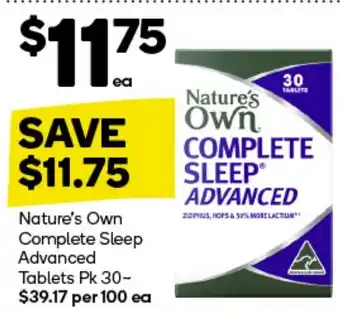Woolworths Nature’s Own Complete Sleep Advanced Tablets Pk 30 offer
