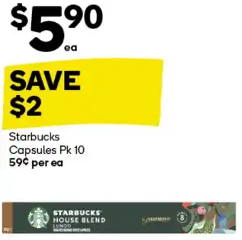Woolworths Starbucks Capsules Pk 10 offer