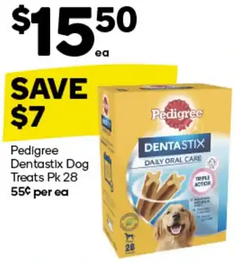 Woolworths Pedigree Dentastix Dog Treats Pk 28 offer