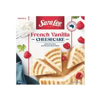 Woolworths Sara Lee Cheesecake Varieties 360-410g offer