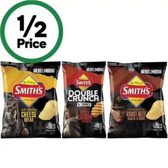 Woolworths Smith’s Crinkle Cut Chips 150-170g or Double Crunch Chips 150g offer