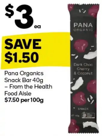 Woolworths Pana Organics Snack Bar 40g offer