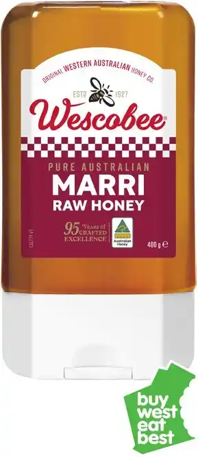 Coles Wescobee Marri Upside Down Honey 400g offer
