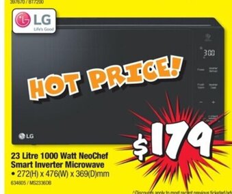 JB Hi-Fi 23 Litre 1000 Watt NeoChef Smart Inverter Microwave offer