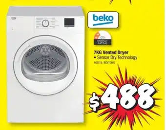 JB Hi-Fi BEKO 7KG Vented Dryer offer