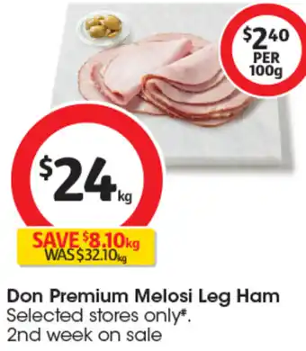 Coles Don Premium Melosi Leg Ham offer