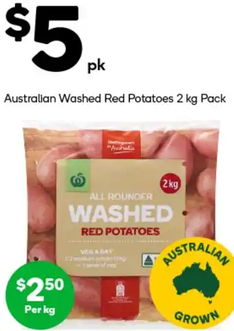 Woolworths Australian Washed Red Potatoes 2 kg Pack offer
