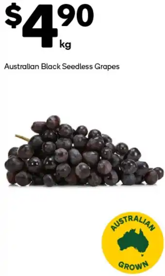 Woolworths Australian Black Seedless Grapes offer