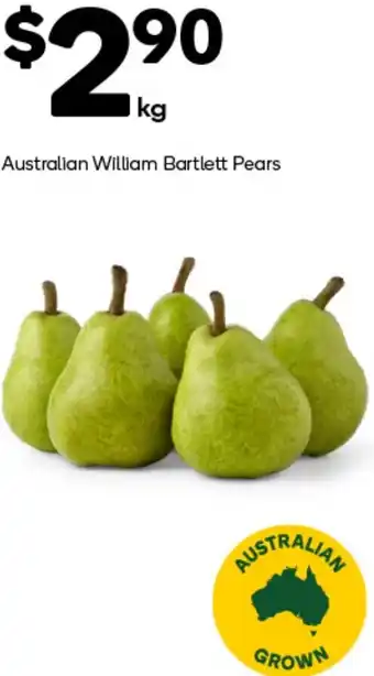 Woolworths Australian William Bartlett Pears offer