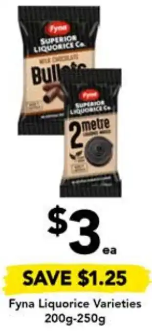 Drakes Fyna Liquorice Varieties 200g-250g offer