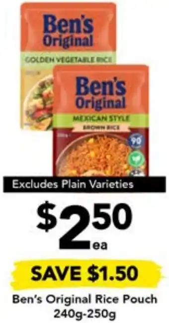 Drakes Ben's Original Rice Pouch 240g-250g offer