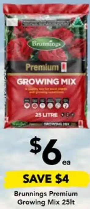 Drakes Brunnings Premium Growing Mix 25lt offer