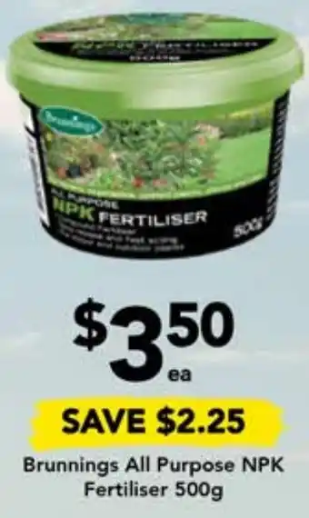 Drakes Brunnings All Purpose NPK Fertiliser 500g offer