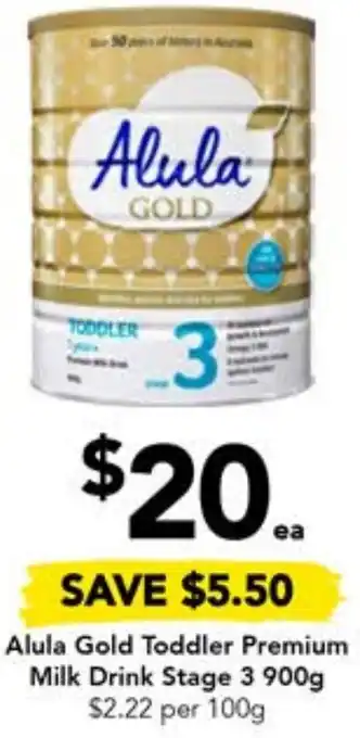 Alula Gold Toddler Premium Milk Drink Stage 3 900g