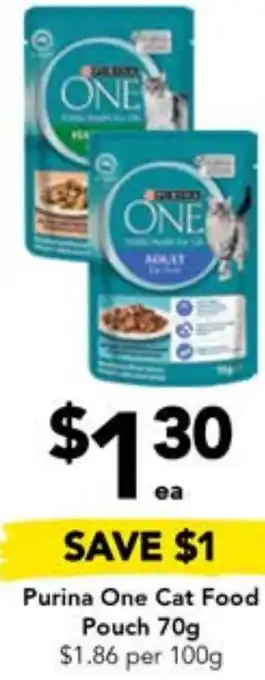 Drakes Purina One Cat Food Pouch 70g offer