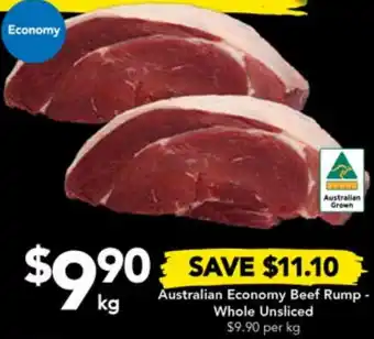 Drakes Australian Economy Beef Rump- Whole Unsliced offer