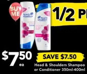 Drakes Head & Shoulders Shampoo or Conditioner 350ml-400ml offer