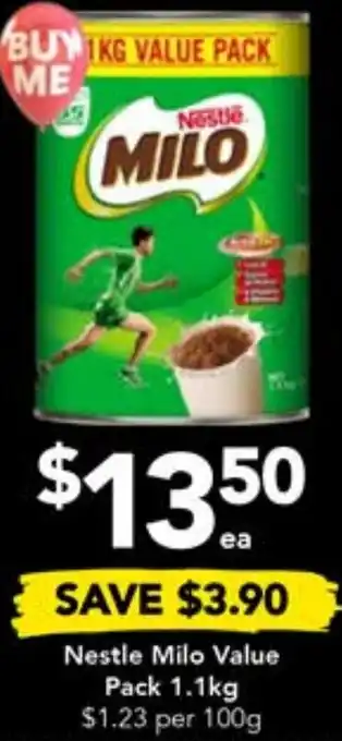 Drakes Nestle Milo Value Pack 1.1kg offer