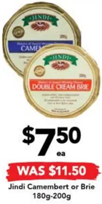 Drakes Jindi Camembert or Brie 180g-200g offer