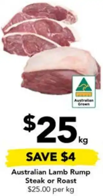 Drakes Australian Lamb Rump Steak or Roast offer