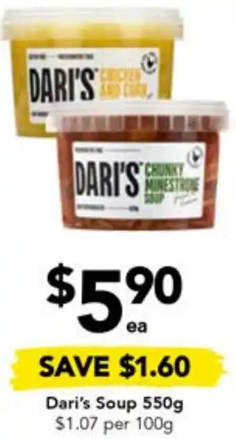 Drakes Dari's Soup 550g offer