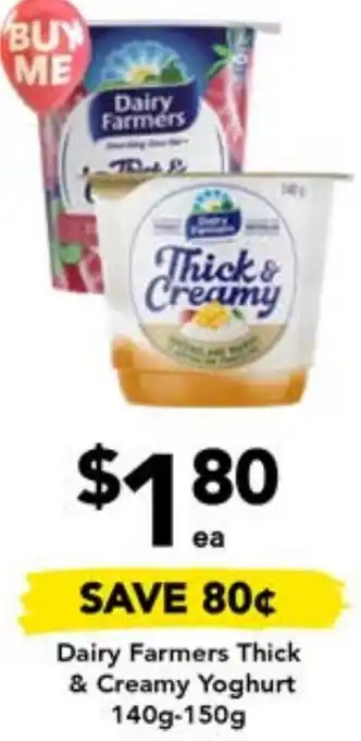 Drakes Dairy Farmers Thick & Creamy Yoghurt 140g-150g offer