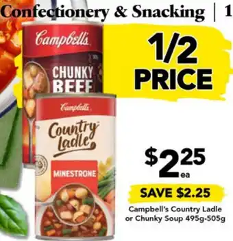 Drakes Campbell's Country Ladle or Chunky Soup 495g-505g offer