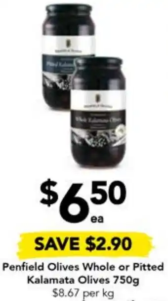 Drakes Penfield Olives Whole or Pitted Kalamata Olives 750g offer