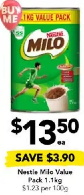Drakes Nestle Milo Value Pack 1.1kg offer