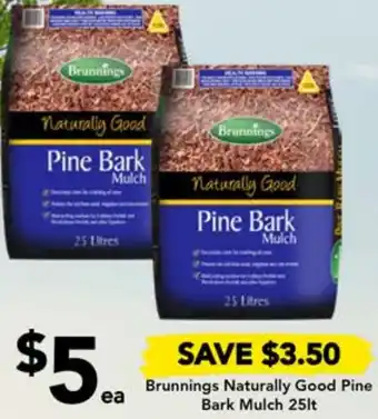 Drakes Brunnings Naturally Good Pine Bark Mulch 25lt offer