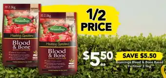 Drakes Brunnings Blood & Bone Based Fertiliser 2.5kg offer