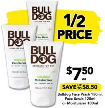 Drakes Bulldog Face Wash 150ml, Face Scrub 125ml or Moisturiser 100ml offer