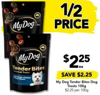 Drakes My Dog Tender Bites Dog Treats 100g offer