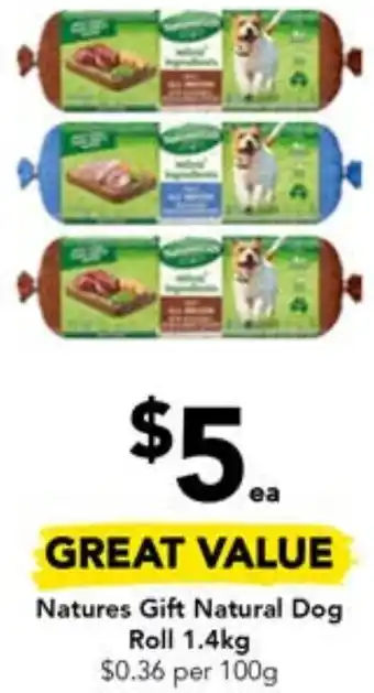 Drakes Natures Gift Natural Dog Roll 1.4kg offer