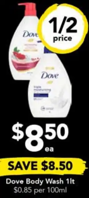 Dove Body Wash 1lt
